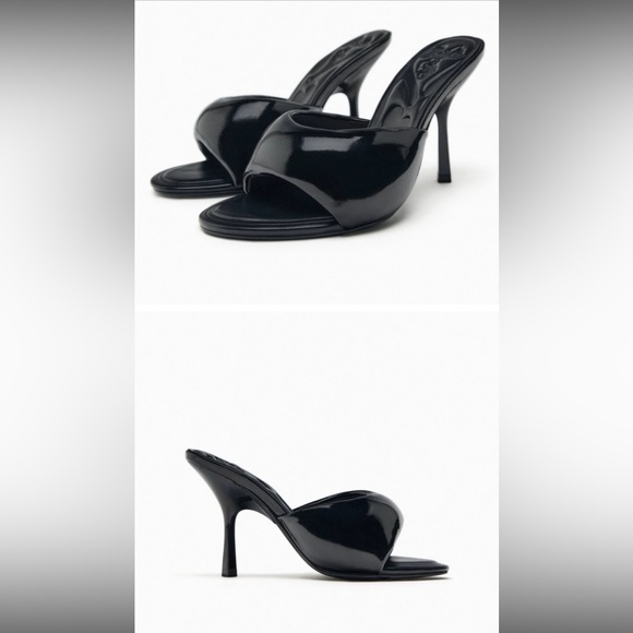 Zara Shoes - Barbie x Zara Black Puffy Quilted Heeled Mules 38 7.5